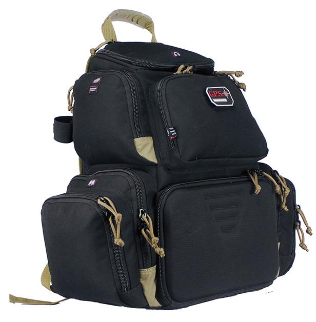 G-Outdoors Handgunner Backpack with 4 Handgun Cradle-Black/Tan