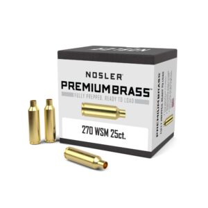 Nosler Unprimed Brass Rifle Cartridge Cases .270 WSM 25/ct