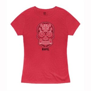WOMEN'S SUGAR SKULL BLEND T-SHIRT RED HEAHTER 2XL