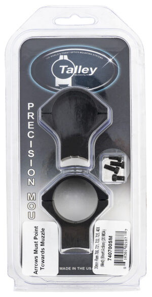 Talley 740700SM Scope Mount/Ring Combo  Black Anodized Aluminum 30mm Tube Remington 700/721/722/725/40X Medium Rings Short Action 20 MOA