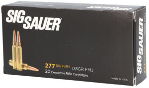 Sig Sauer E277SFB13520 Elite Ball 277Fury 135gr Full Metal Jacket 20 Per Box/10 Case