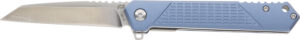 Schrade 1159320 Inert  EDC 3.25" Folding Wharncliffe Part Serrated Satin AUS-10A SS Blade, 4.25" Blue Aluminum Handle