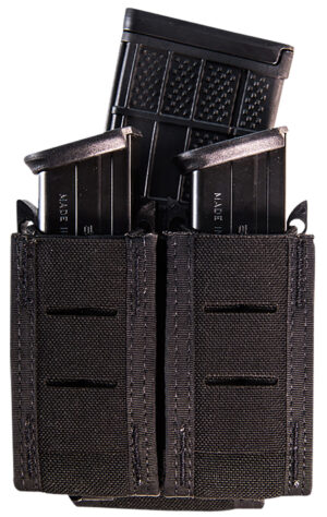 High Speed Gear 41PT02BK TACO Duty Double Pistol Mag, Black Nylon with MOLLE Exterior, Fits MOLLE & 2" Belt