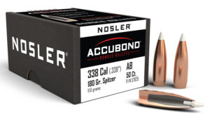 Nosler 57625 AccuBond 338Cal 180gr Spitzer Point Boat Tail 50/Box
