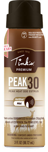 TINKS PEAK30 PREMIUM DEER LURE - ESTRUS HOT SHOT MIST 3OZ. AERO
