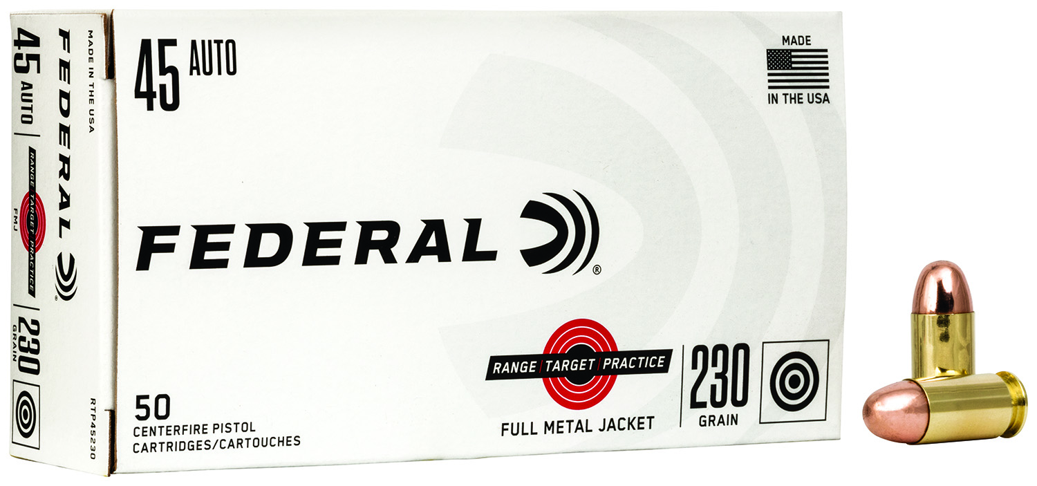 Federal RTP45230 Range & Target 45ACP 230gr Full Metal Jacket 50 Per Box/20 Case