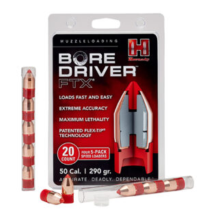 Hornady 67713 Bore Driver FTX 50Cal Flex Tip eXpanding 290gr 20 Per Box/10 Case