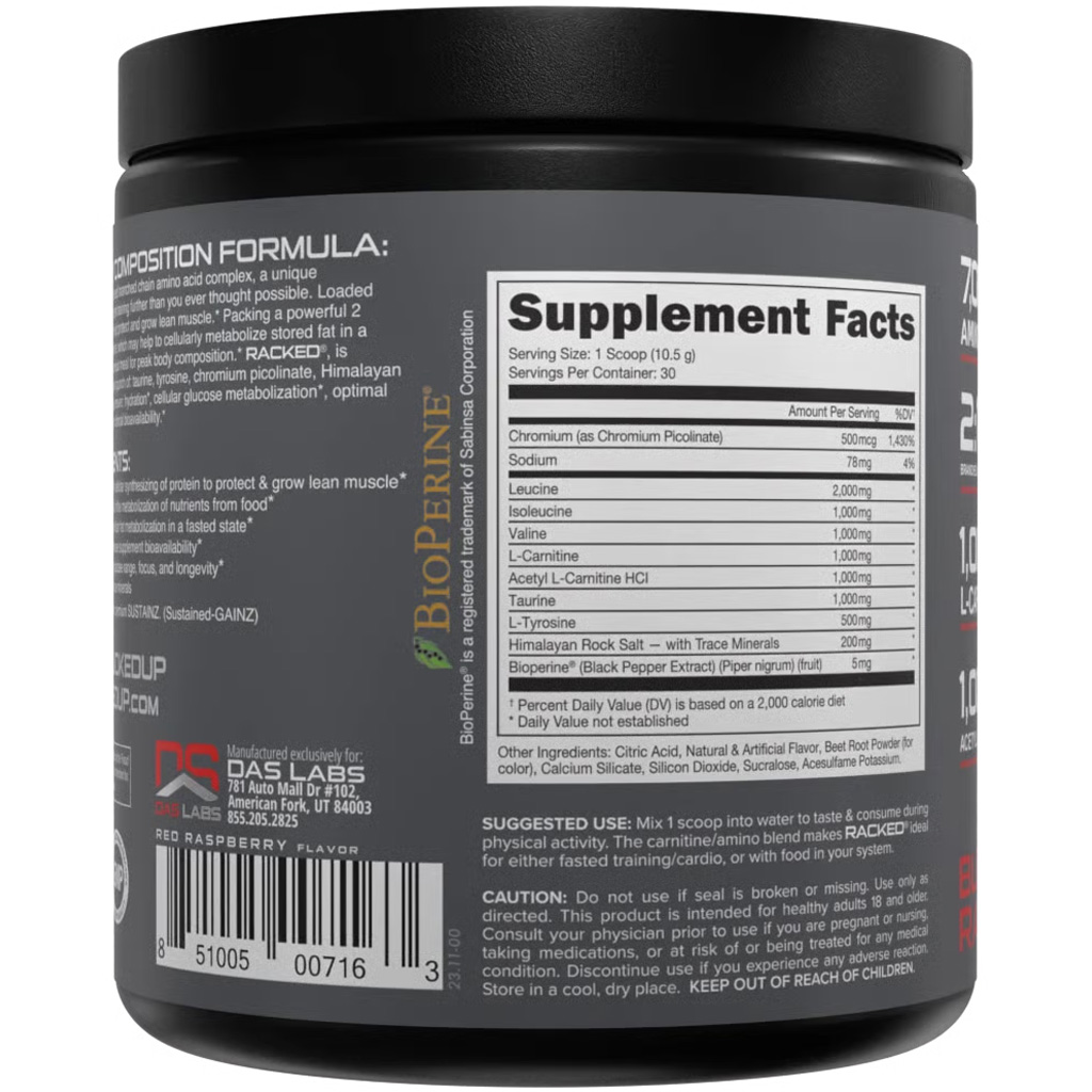 Bucked Up Racked BCAA Blood Raz 30 Serving Tub - Image 3