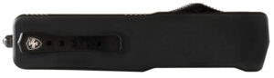 Templar Knife LZBR121 Premium Weighted  Large 3.55" OTF Dagger Plain Black Oxide Stonewashed D2 Steel Blade, 5.25" Black Aluminum/Rubber Handle
