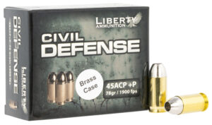Liberty Ammunition LACD45013BC Civil Defense  45ACP+P 78gr Lead Free Fragmenting Hollow Point 20 Per Box/50 Case