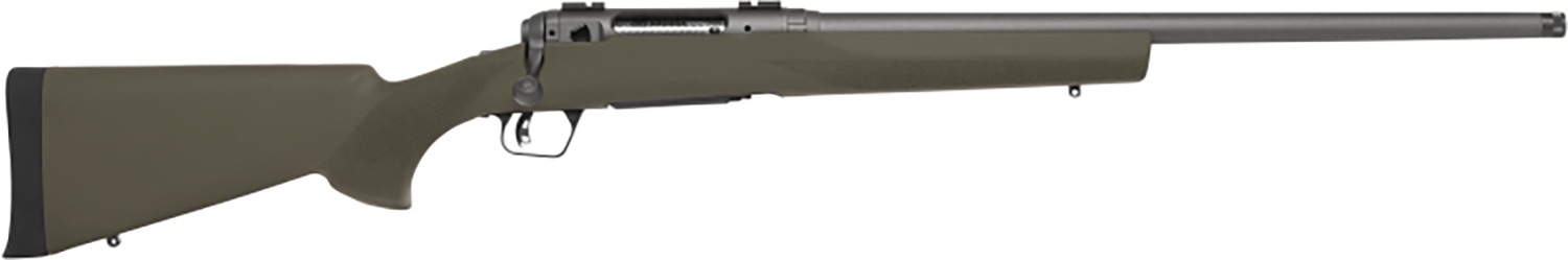Savage Arms 58036 110 Trail Hunter 400 Legend 4+1 20" Threaded/Medium Heavy Profile, Tungsten Gray Cerakote Barrel/Rec, OD Green Hogue Overmold Stock, Adj. AccuTrigger, Weaver Base