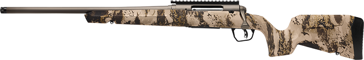 Savage Arms 32345 Axis 2 Pro Compact 243 Win 4+1 20" Gun Metal Bronze Cerakote Heavy Sporter Threaded Barrel & Picatinny Rail Carbon Steel Receiver, Fixed Western Camo Synthetic Stock, Left Hand