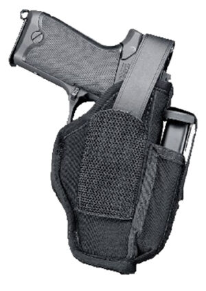 Uncle Mike's 70160 Sidekick Hip Holster IWB/OWB Size 16 Black Kodra Nylon Belt Clip Fits Med/Large Semi Autos Fits 3.25-3.75" Barrel Ambidextrous