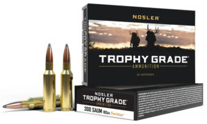 Nosler 60061 Trophy Grade 300RemSAUM 165gr Nosler Spitzer Partition 20 Per Box/10 Case