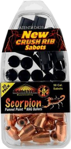 HARVESTER SCORPION 50CAL 260GR - .451 FUNNEL POINT SABOT 20PK
