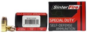 SinterFire Inc SF45155SD Special Duty (SD)  45ACP 155gr Lead Free Frangible Hollow Point 20 Per Box/10 Case