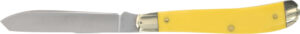Old Timer 1180011 Gunstock Trapper 3" Plain Stainless Steel Blade Yellow