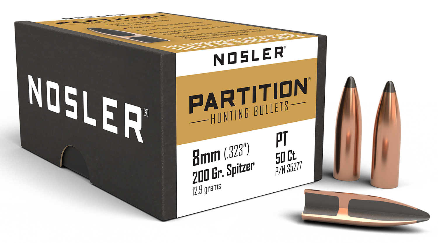 Nosler 35277 Partition 8mm 200gr Partition Spitzer 50/Box