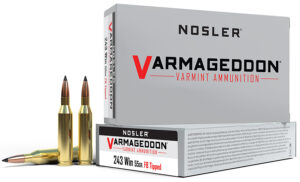 Nosler 65165 Varmageddon 243Win 55gr Flat Base Tipped 20 Per Box/10 Case