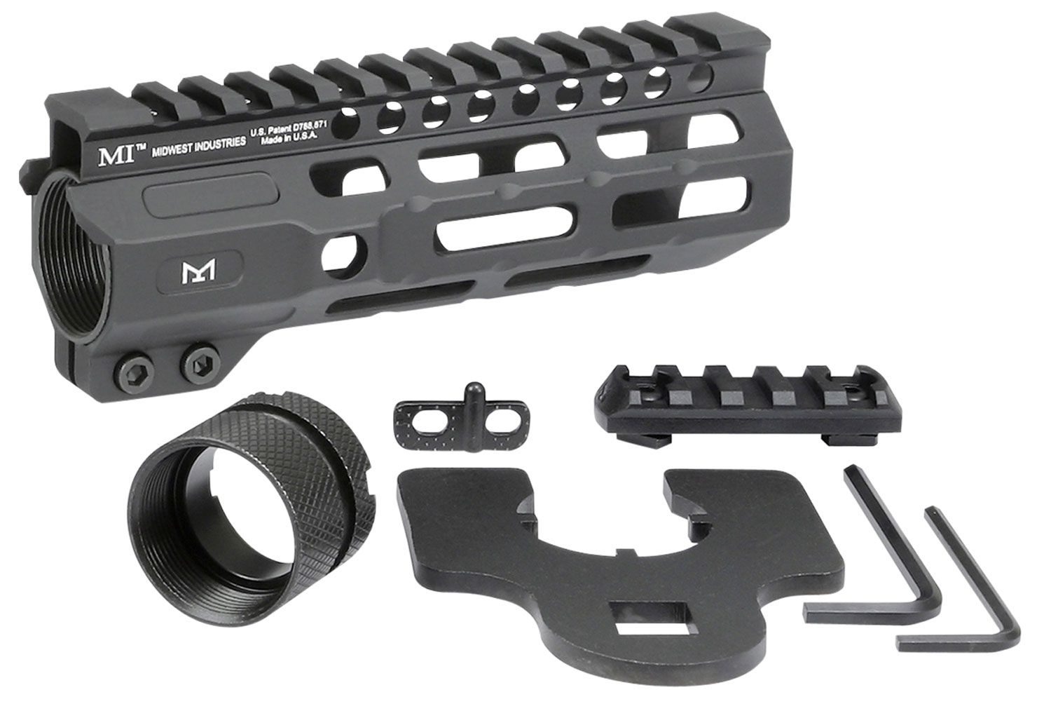 Midwest Industries MICRM6 Combat Black Hardcoat Anodized 6061-T6 Aluminum 6" Picatinny/M-LOK