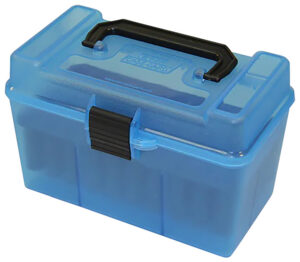 MTM Case-Gard H50RL24 Deluxe Ammo Box Multi Clear Blue Polypropylene 50rd