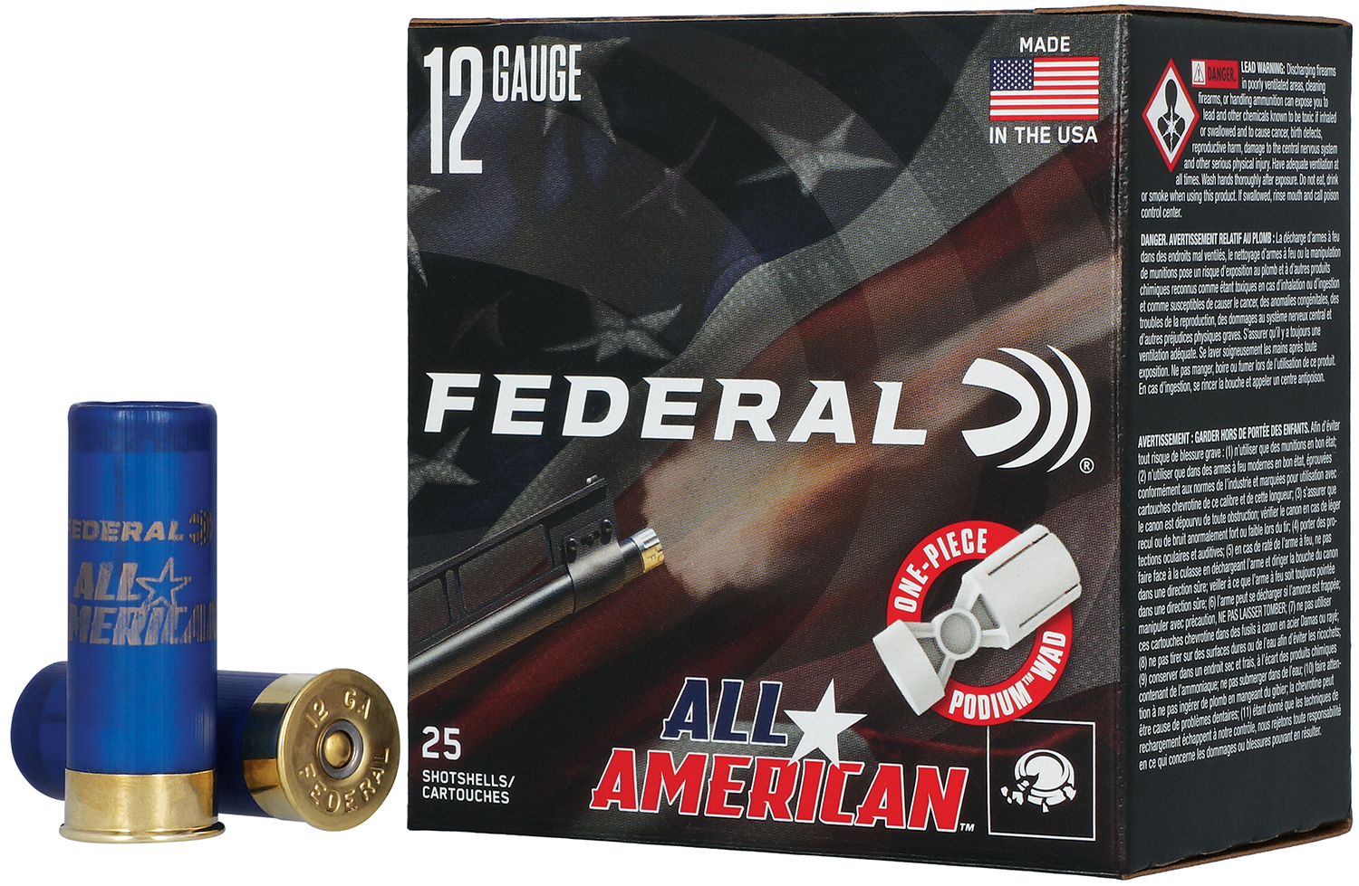 Federal FAA12H75 All-American 12Gauge 2.75" 1 1/8oz 7.5Shot 25 Per Box/10 Case