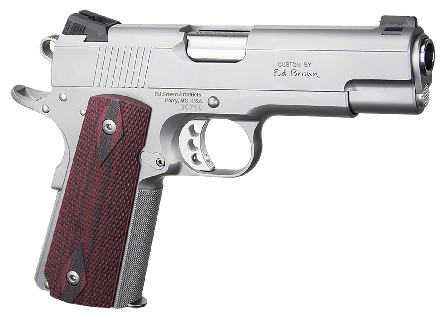 Ed Brown EC18SS45 1911 Executive Commander 45 ACP 4.25" Stainless Steel Barrel, Serrated Slide & Frame, Right Hand
