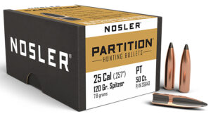 Nosler 35643 Partition  25Cal 120gr Spitzer 50/Box
