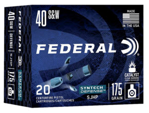 Federal S40SJT1 Syntech Defense 40S&W 175gr Segmented Jacketed Hollow Point 20 Per Box/10 Case
