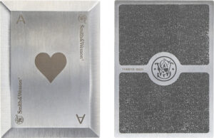 S&W BULLSEYE THROWING CARDS - 4-PACK SS LASER ETCHED W/SHTH