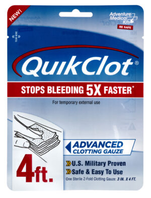 Adventure Medical Kits 50200026 QuikClot Stop Bleeding White 3" x 48" Clotting Gauze