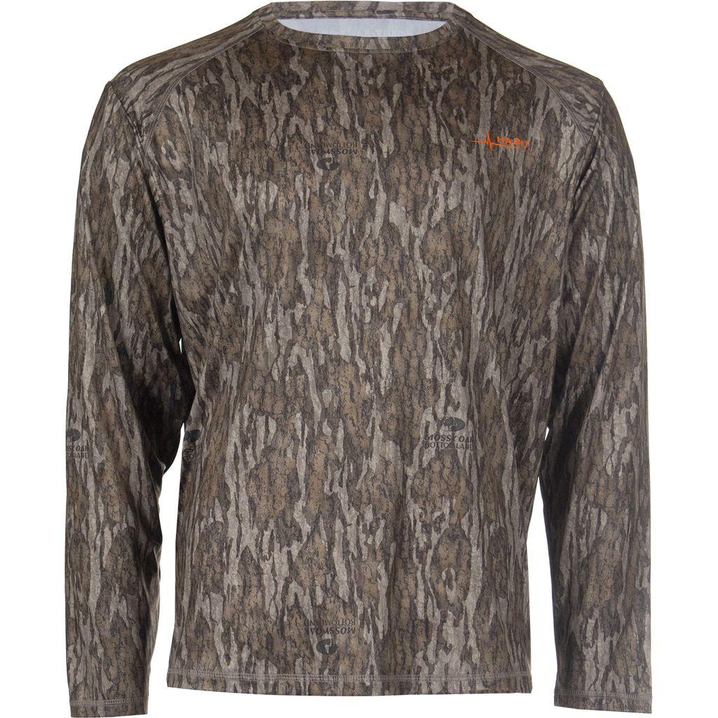 Habit Men's Siesta Cape Long Sleeve Perf Tee M-Mossy Oak New Bottomland