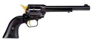 Heritage Mfg RR22B6-GLD Rough Rider 22 LR 6 Shot 6.50" Black Oxide Alloy Steel Barrel, Black w/Gold Accents Steel Frame, Black Oxide Cylinder, Black Laminate Wood Grip, Manual Safety, Exposed Hammer