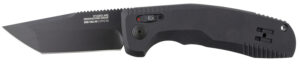 S.O.G SOG15380357 SOG-TAC Auto 3.43" Folding Tanto Plain Black TiNi Cryo D2 Steel Blade Black Micro-Textured Anodized Aluminum Handle Includes Pocket Clip