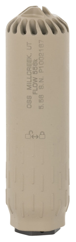 Huxwrx 2450 Flow 556K 5.56x45mm NATO 1.60"D Made of Stainless Steel with Flat Dark Earth Cerakote Finish Includes 1/2"-28 tpi Flash Hider