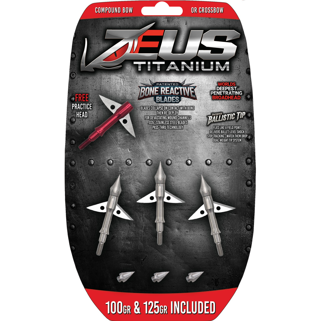 Zeus Titanium Broadhead 100 and 125 gr. tips included - Image 2