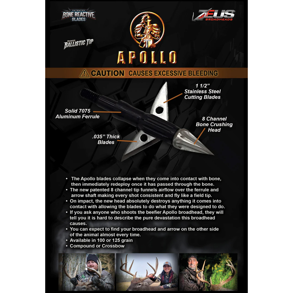 Zeus Apollo Broadhead 100 gr. 3 pk. - Image 3