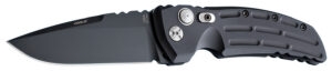 Hogue 34110 EX-A01  4" Folding Drop Point Plain Black Cerakote 154CM SS Blade/Matte Black w/Fluted texture Aluminum Handle