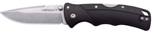 Cold Steel CSFLC3SPSSZ Verdict EDC 3" Tanto Plain Folding 4116 Krupp SS Blade, Black Textured GFN Handle