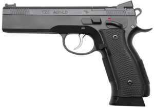 Cz Custom Shop 96336 A01-LD  9mm Luger 19+1 5" Match Grade Bull Barrel, Black Optic Cut/Serrated Steel Slide, Black Polycoat Steel Frame w/Beavertail, Black G10 Grip, Long Dustcover