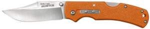 Cold Steel CS23JBZ Double Safe Hunter 3.50" Folding Clip Point Plain Satin 8Cr13MoV SS Blade, 4.88" Blaze Orange Textured GFN Handle