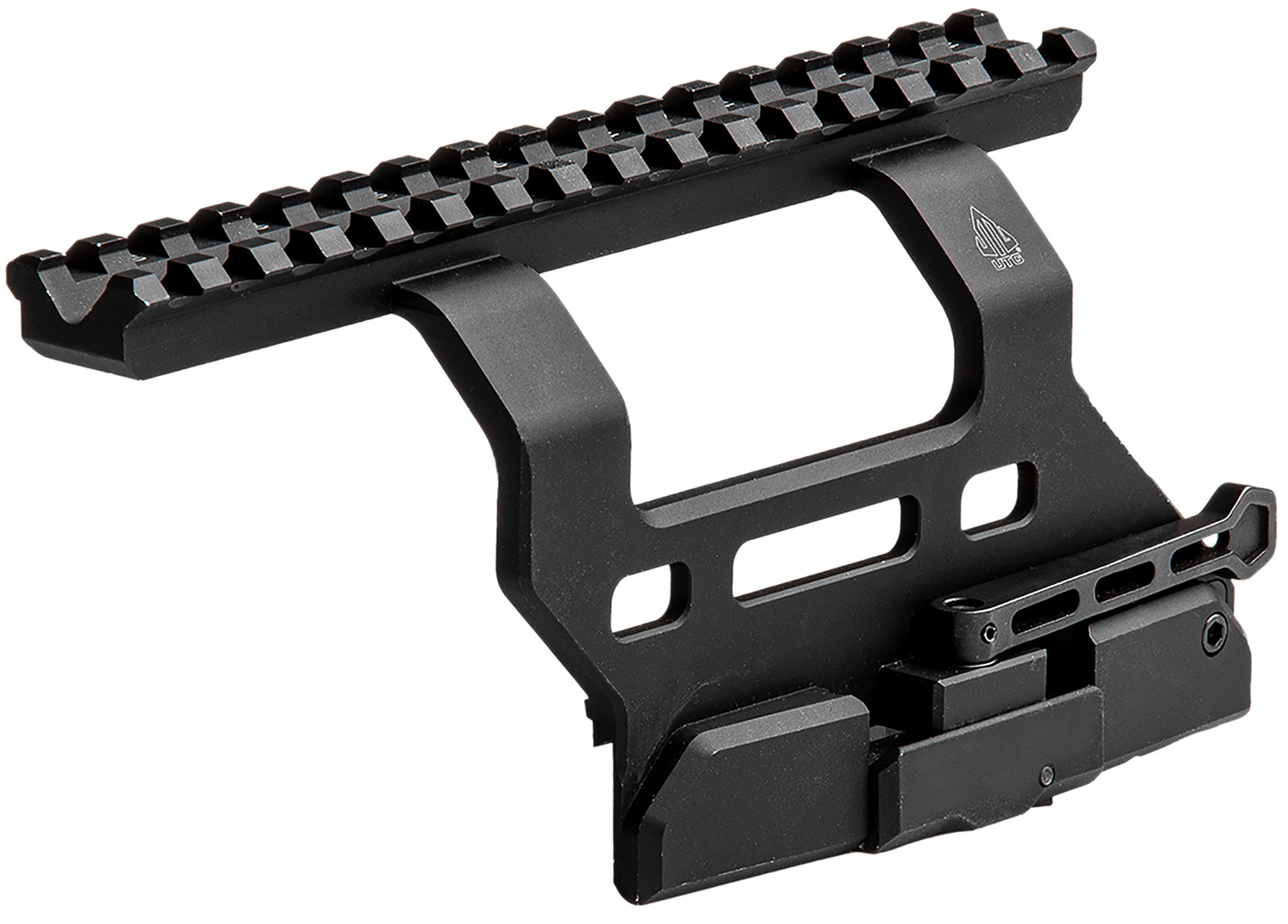 Leapers MTUAK01 Quick-Detachable AK Side Mount Matte Black Anodized Aluminum 6.69" Long