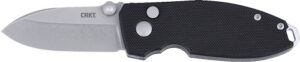 CRKT SQUID 2.2" FINE EDGE - BLACK/SS BUTTON LOCK D2