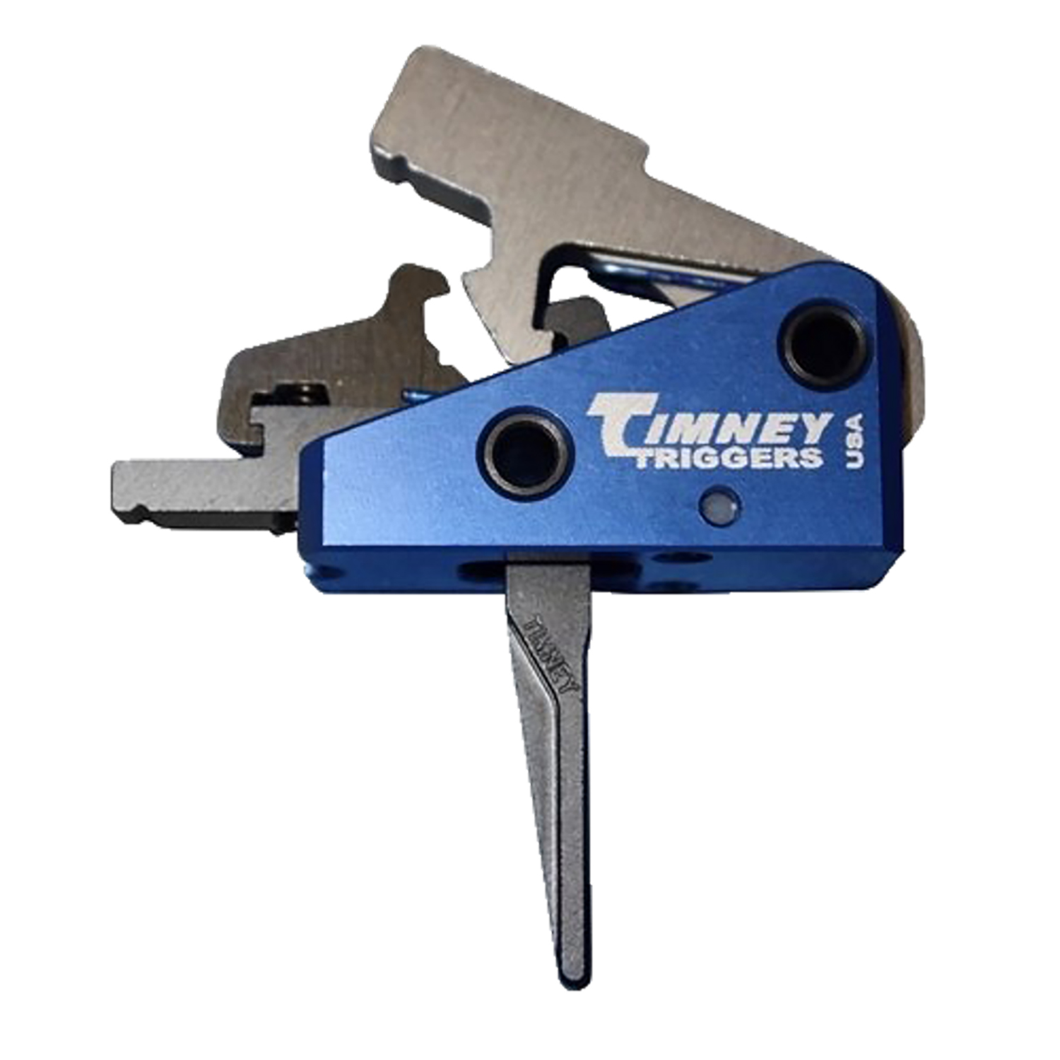 Timney Triggers 663SST Targa Long Trigger Two-Stage Straight Trigger with 2 lbs Draw Weight & Black/Blue Finish for AR-Platform