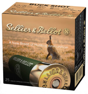 Sellier & Bellot SB12BSF Hunting 12Gauge 2.75" 12Pellets 1 1/8oz 1Buck Shot 25 Box/10 Case