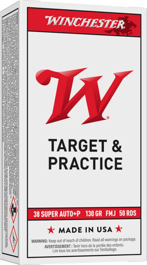 Winchester Ammo Q4205 USA 38Super+P 130gr Full Metal Jacket 50 Per Box/10 Case