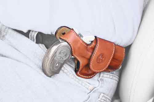 BOND ARMS DRIVING HOLSTER RH - THUMBSNAP LEATHER TAN