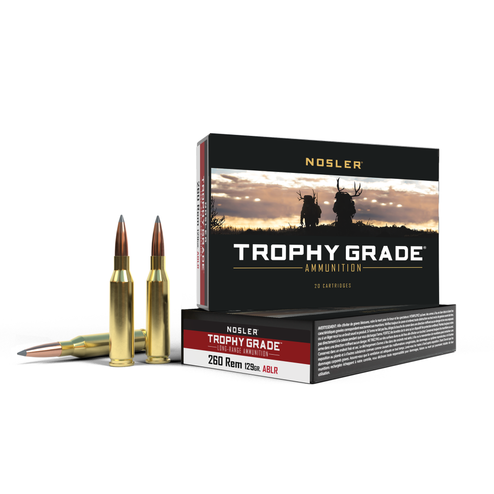 Nosler Trophy Grade Long Range Rifle Ammunition .260 Rem 269gr PT 2800 fps 20/ct