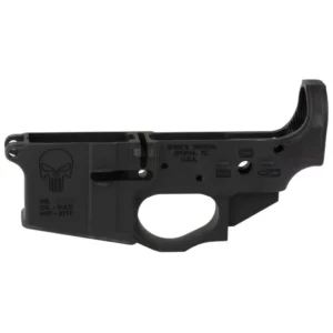SPIKES TACTICAL STRIPPED LOWER RECEIVER, MULTI CAL, PUNISHER LOGO