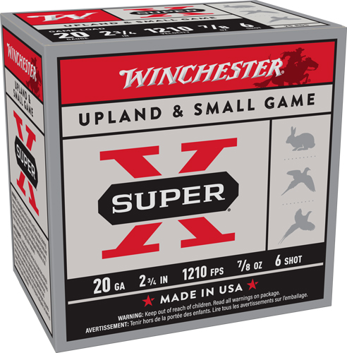 WINCHESTER SUPER-X 20GA 2.75" - 7/8OZ #6 1210FPS 250RD CASE